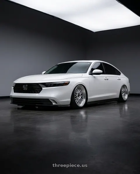 2026 Honda Accord with Vors VR8 5x114.3 17x8  +35 Silver Machine Lip Chrome Rivet wheels