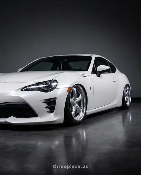 2017 Toyota 86 with Work Wheels VS-KF 5x114.3 18x9.5-23 Light Grey Silver O Disk FULL REVERSE wheels