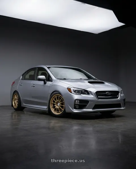 2015 Subaru WRX Limited with Enkei NT03+M 5x114.3 18x9.5+40 Titanium Gold wheels