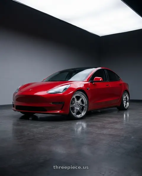 2022 Tesla Model 3 Performance with ESR Wheels APX6 5x114.3 19x8.5 +30 Chrome wheels