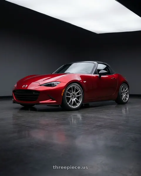 2024 Mazda MX-5 Miata with Work Emotion Cr Kiwami 4x100 17x7 +38 Gt Silver wheels