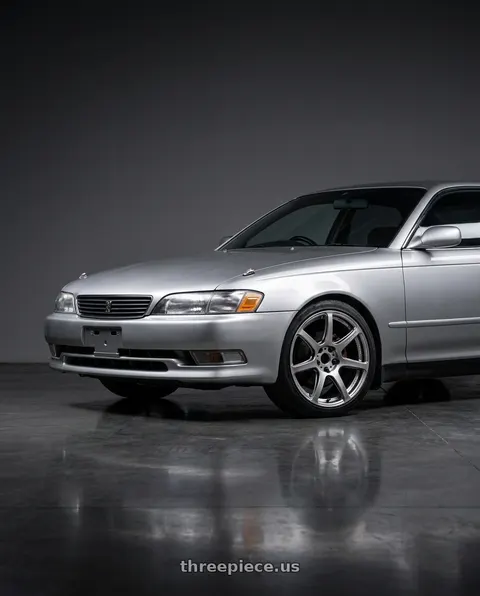 1995 Toyota Mark 2 with Work Emotion T7r 5x100 18x10.5 +12 Gt Silver wheels