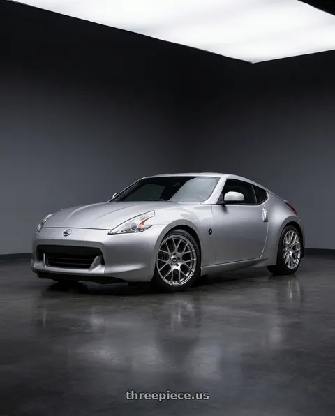 2010 Nissan 370Z Touring with Enkei Raijin 5x114.3 19x8.5+35 Hyper Silver wheels