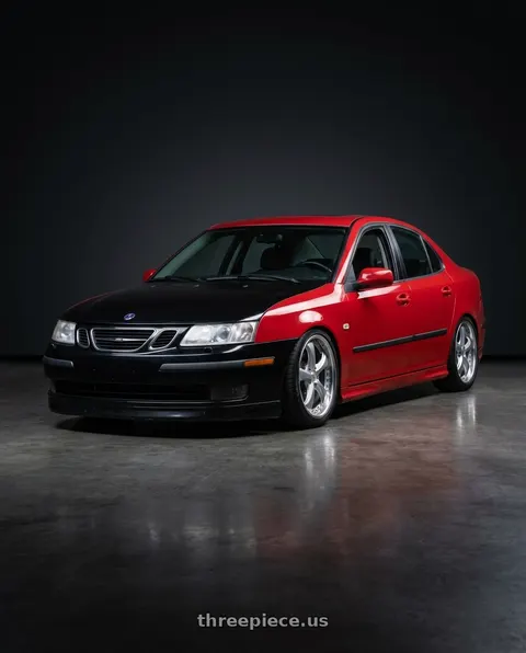 2007 Saab 9-3 Aero with Work Wheels VS-KF 5x110 18x8+34 Light Grey Silver O Disk FULL REVERSE wheels