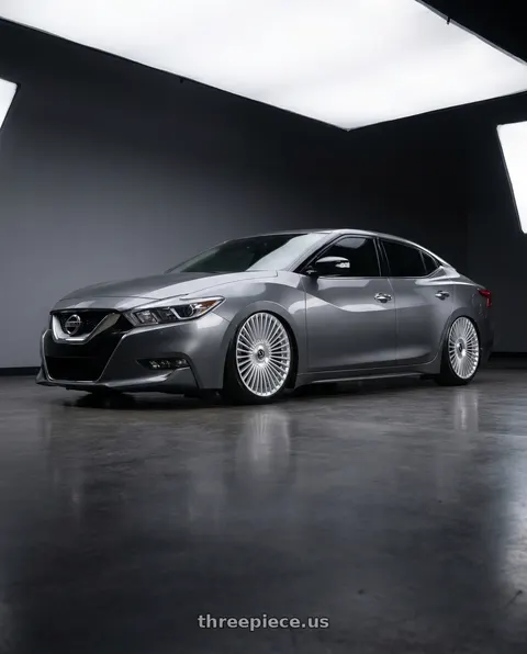 2016 Nissan Maxima with DOLCE LUXURY TRENTO 5x112/5x114.3 22x9 +35 Glossy Silver Brush Face wheels
