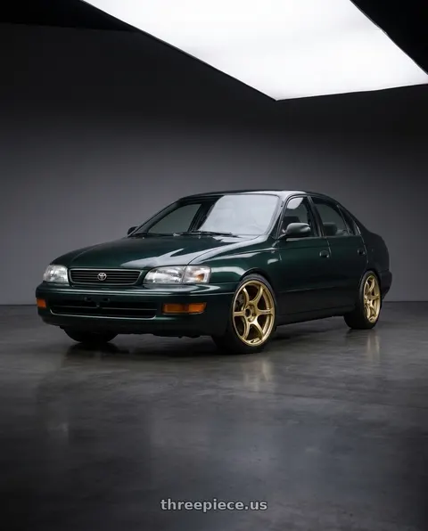 1993 Toyota Corona with Advan RGIII 4x100 18x7.0+42 Gold wheels