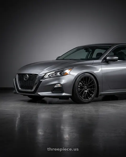 2021 Nissan Altima SV with American Racing AR904 5X114.3 16X7 +40 SATIN BLACK wheels