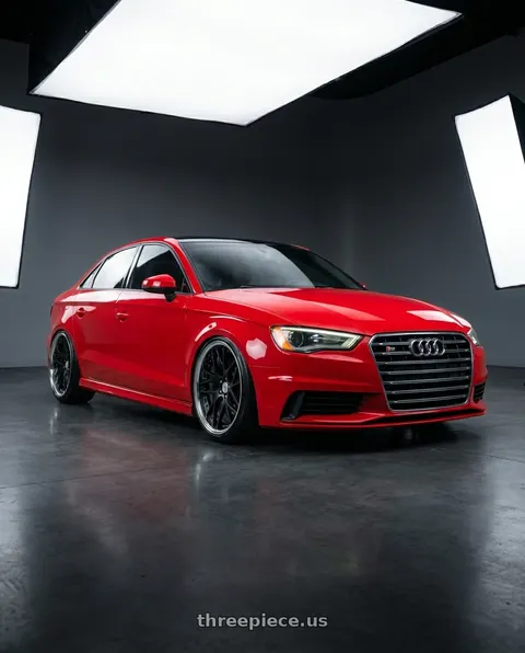 2017 Audi S3 with Work Gnosis Cvx 5x112 20x10+30 A Disk Matte Black wheels