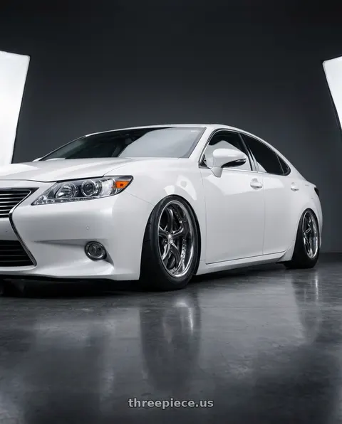 2013 lexus es with Work Wheels VS-KF 5X114.3 19x7.5+40 Brilliant Silver Black O Disk FULL REVERSE wheels