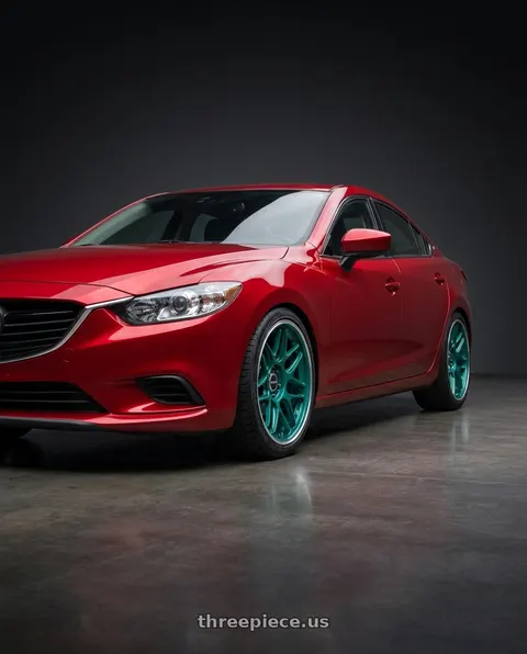 2017 Mazda 6 with Motegi MR158 TSUBAKI 5X114.3 18x8.5 +35 HOKKAIDO GREEN W/ MACHINED LIP wheels