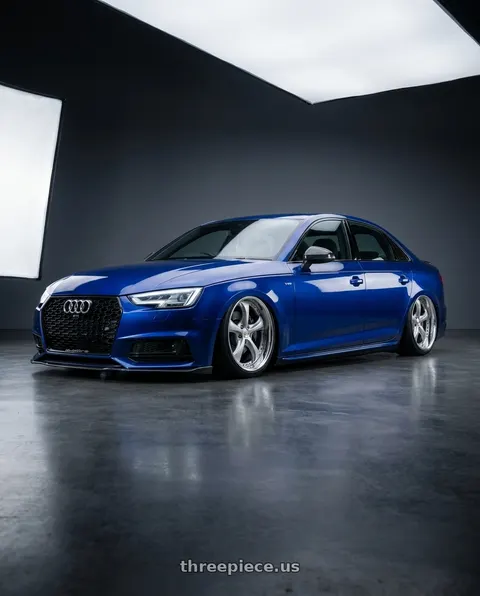 2018 Audi A4 with Work Wheels VS-KF 5x112 19x9+40 Light Grey Silver A Disk FULL REVERSE wheels