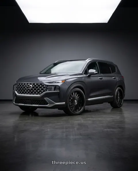 2021 Hyundai Santa Fe with DUB 2PC S241 DAZED 5X120.65/5X127 28X9 +5 MATTE BLACK DOUBLE DARK TINT wheels