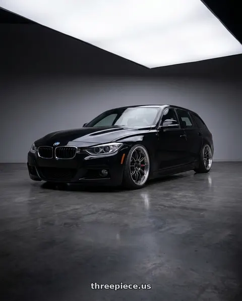2014 BMW 328d with Work Emotion Zr10 5x120 18x9.5 +38 Glim Black Diamond Rim cut wheels