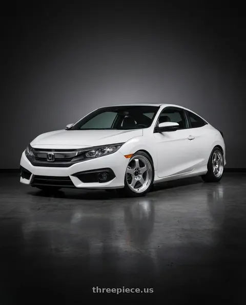 2017 Honda Civic with Vors SP1 4x100 15x7  +35 Silver Machine Face Lip wheels