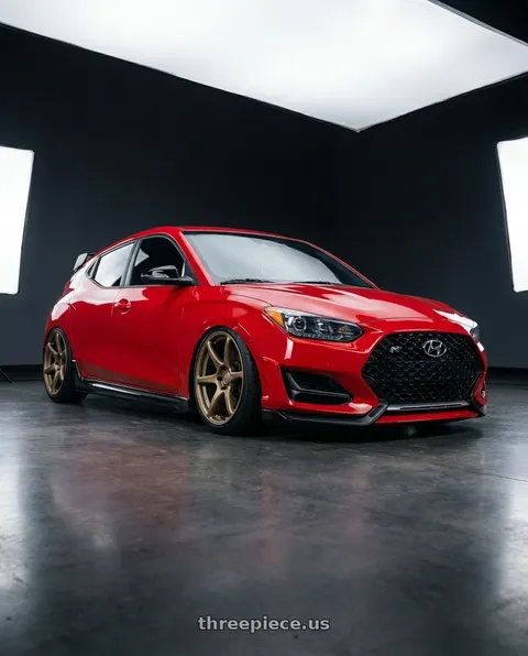 2022 Hyundai Veloster N with Kansei K11B Tandem 5x114.3 19x10.5 22 Bronze wheels