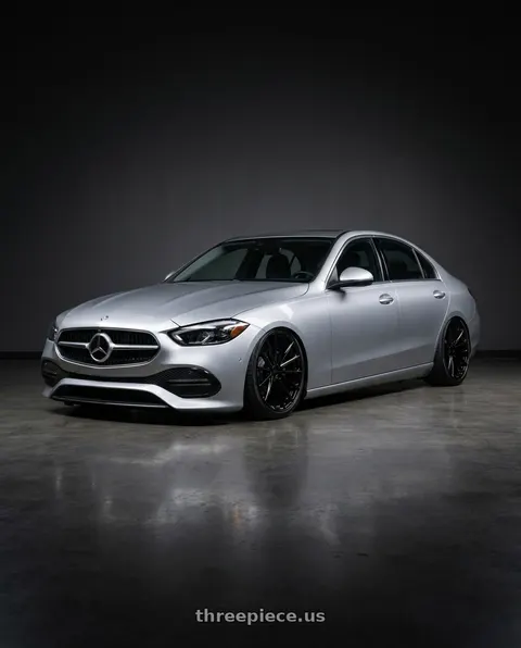 2024 Mercedes-Benz C300 with OHM PROTON 5X105 17X6.5 +45 GLOSS BLACK wheels
