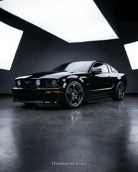 2005 Ford Mustang GT with Stage Wheels Monroe 5x114.3 18x10 +15 Black Chrome wheels