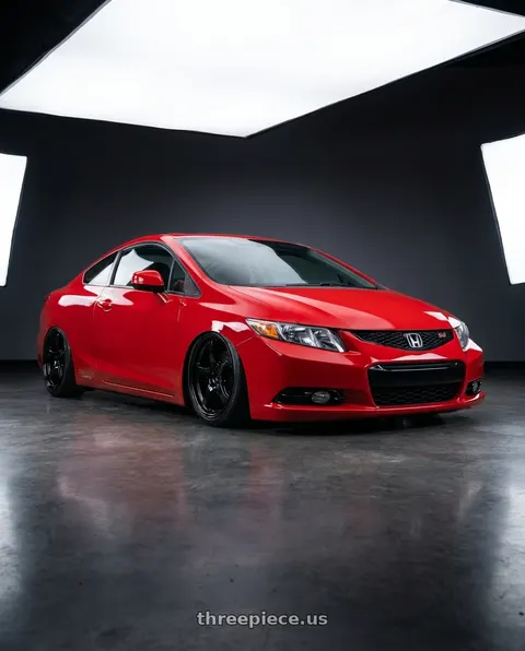 2011 Honda Civic Si with Gram Lights 57CR 5x114.3 18x9.5+12 Glossy Black wheels