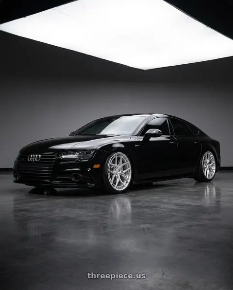 2017 Audi A7 Quattro with Niche 1PC RIVIERA 5x112 20x10.5 +38 Gloss Silver W/ Brushed Face wheels