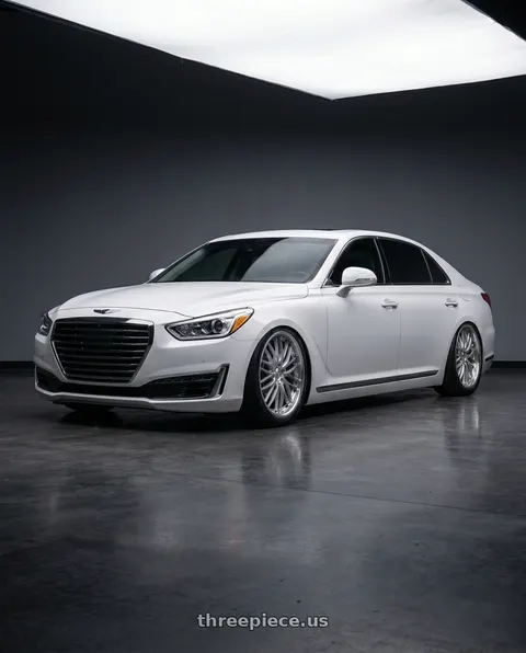 2018 Genesis G90 Ultimate with MRR GT1 5x112 20x10  +25 Hyper Silver Machine Lip wheels