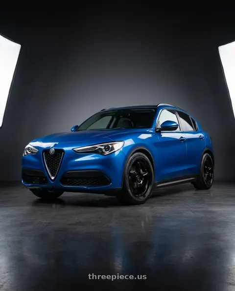 2018 Alfa Romeo Stelvio TI with WedsSport RN-05M 5x120 18x9.0+50 Gloss Black wheels