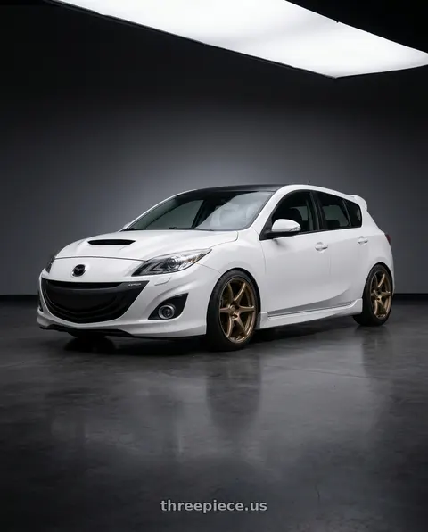 2012 Mazda 3 Mazdaspeed with Kansei K11B Tandem 5x114.3 18x8.5 35 Bronze wheels