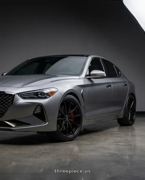 2019 Genesis G70 with Konig Oversteer 5x114.3 20x9.5+25 Gloss Black wheels