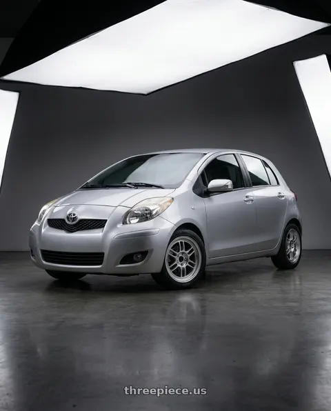 2010 Toyota Yaris with Enkei RPF1 4x100 16x7+35 Silver wheels