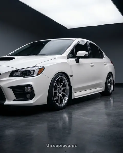 2017 Subaru WRX Limited with Work Emotion D9r 5x100 18x9.5 +38 Gt Silver Rim Cut wheels