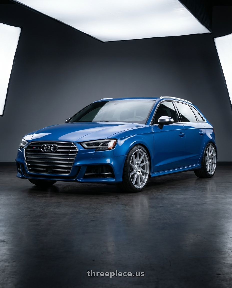 2019 Audi S3 8V with Aodhan AH09 5x112 18x9.5 +35 Gloss Silver Machined Face wheels