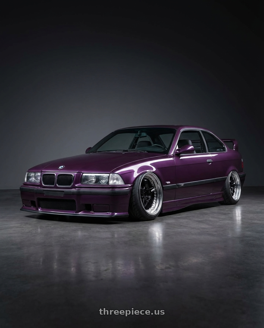 1995 BMW M3 with Work Meister S1 3P 5x100 18x8.5+16 A Disk Black wheels