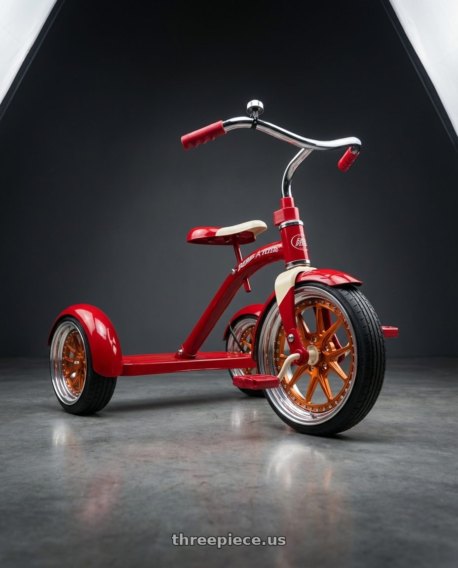 2015 little tykes radio flyer 3 tricycle, red with CCW CZ05 4x100 16x7 +0 Polished wheels