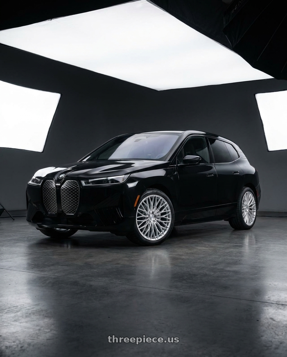 2024 bmw ix xdrive50 with ESR Wholesale FR100 5x112 21x9 +35 Diamond Silver wheels