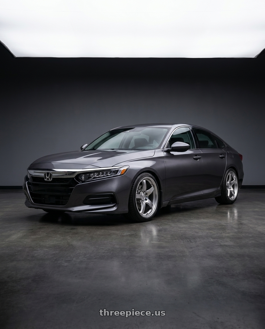 2019 honda accord lx with Gram Lights 57CR 5x114.3 18x9.5+38 Grace Silver wheels