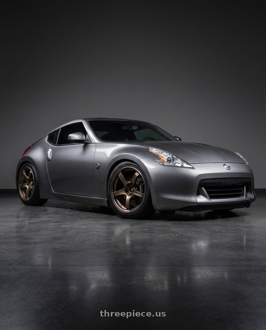 2009 Nissan 370 Z with Advan Racing TC4 5x114.3 18x9.5 +45 UMBER BRONZE METALLIC & RING wheels