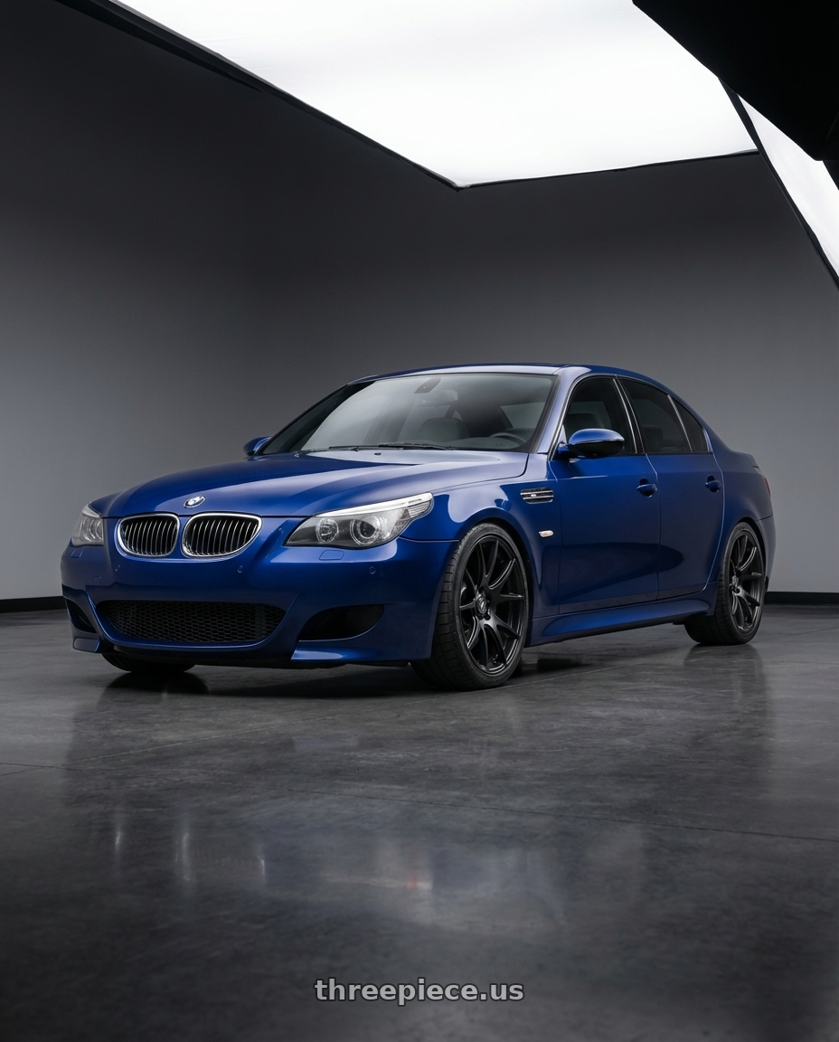2010 BMW M5 E60 with Forgestar CF5V 5x120 19x9 +38 Satin Black wheels