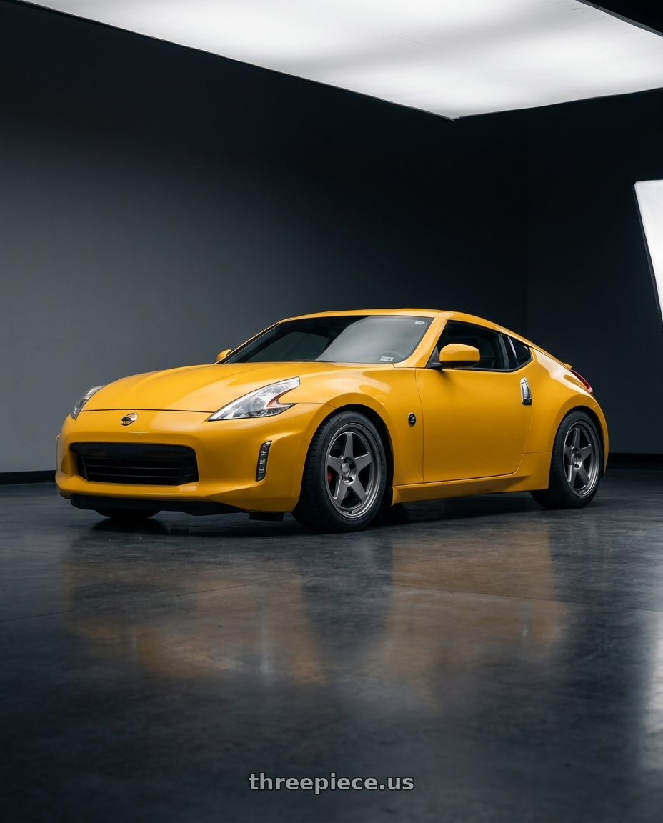 2017 Nissan 370z with Kansei K12G KNP 5x114.3 19x9.5 22 Gunmetal wheels