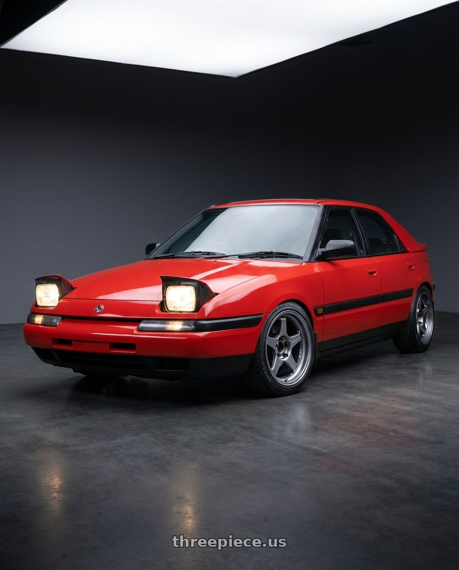 1993 mazda astina with WedsSport Hase Spec II 6x139.7 17x8.5-6 Light Gun Metallic wheels