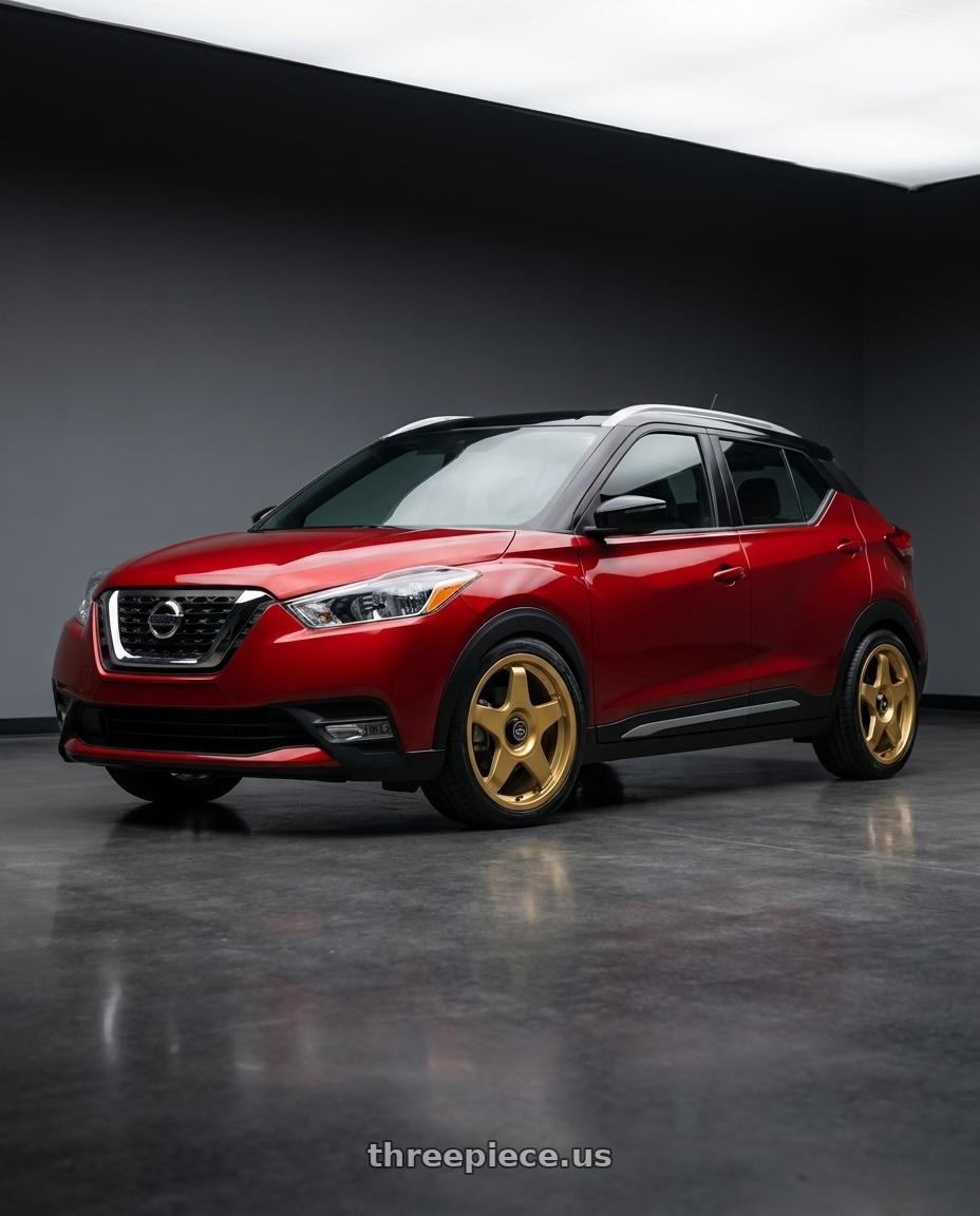 2020 Nissan Kicks with fifteen52 CHICANE 5x112 / 5x120 18x8.5 +35 GOLD (GLOSS GOLD) wheels