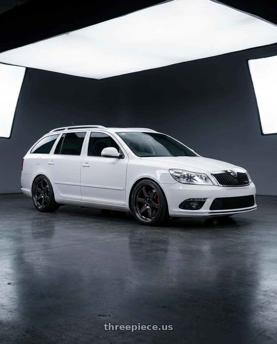 2012 Skoda Octavia with Volk Racing TE37SL 5x114.3 19x10.5+12 Pressed Double Black wheels