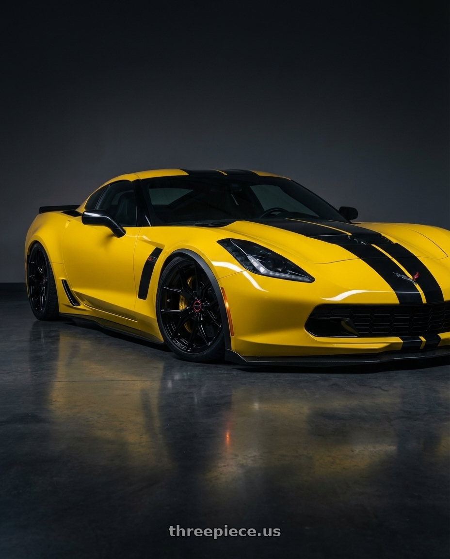 2018 Chevrolet Corvette C7 with Vossen HF-5 19x10 / 5x120.65 / ET28 / Deep / 70.3 CB - Gloss Black Wheel - HF5-9C60 wheels