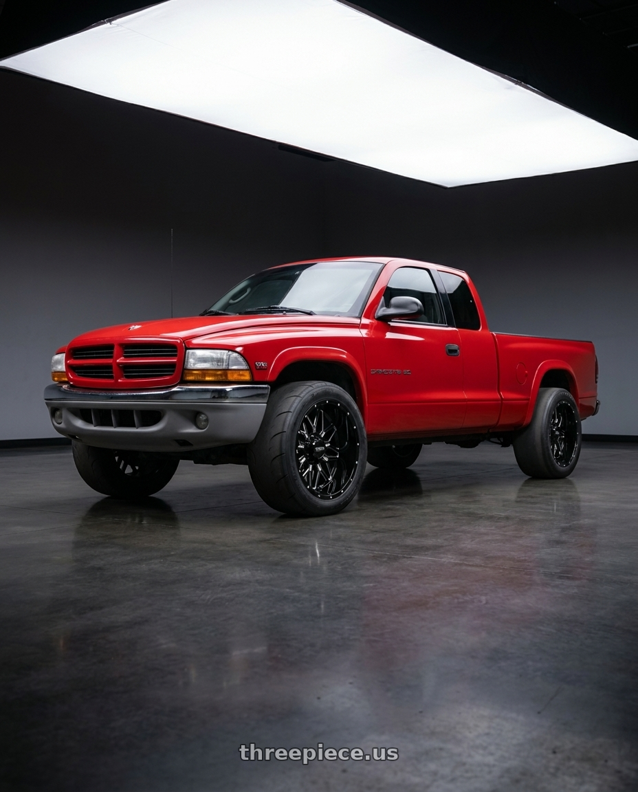 1997 dodge dakota with MASSIV OFF-ROAD OR1 6X135/6X139.7 20x10 -24 BLACK AND MILLED wheels