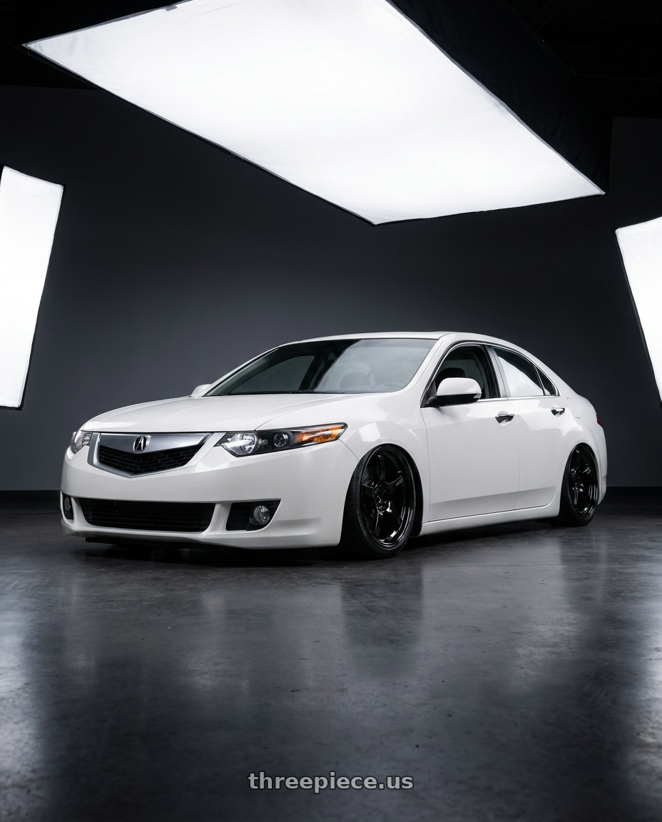 2013 Acura TSX with Gram Lights 57CR 5x114.3 19x9.5+25 Glossy Black wheels
