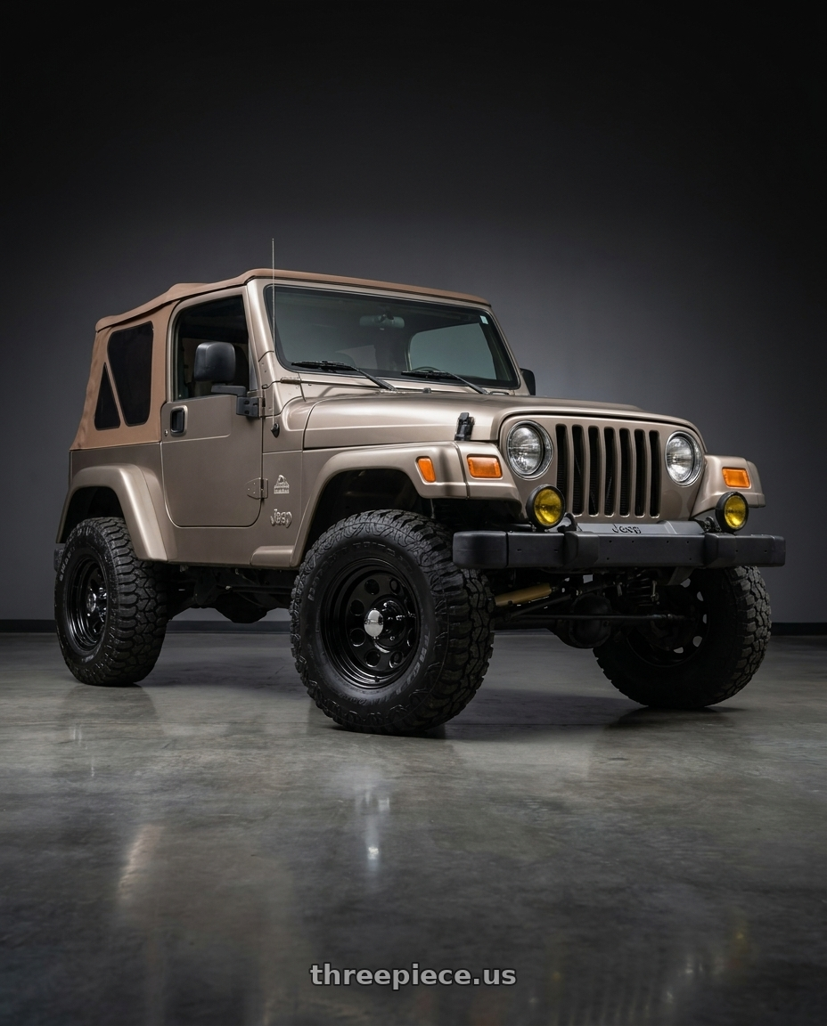 2003 jeep wrangler with Allied - Pacer 297B Black Soft 8 6x139.7 17x9 -12 Gloss Black wheels