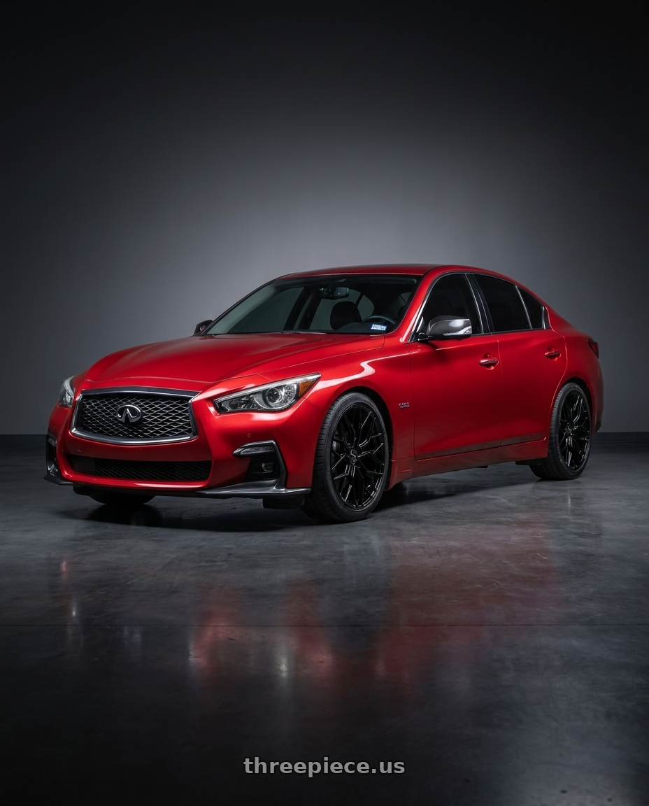 2022 infiniti Q50S with F1R FS3 5x114 19x8.5 +35 Gloss Black wheels