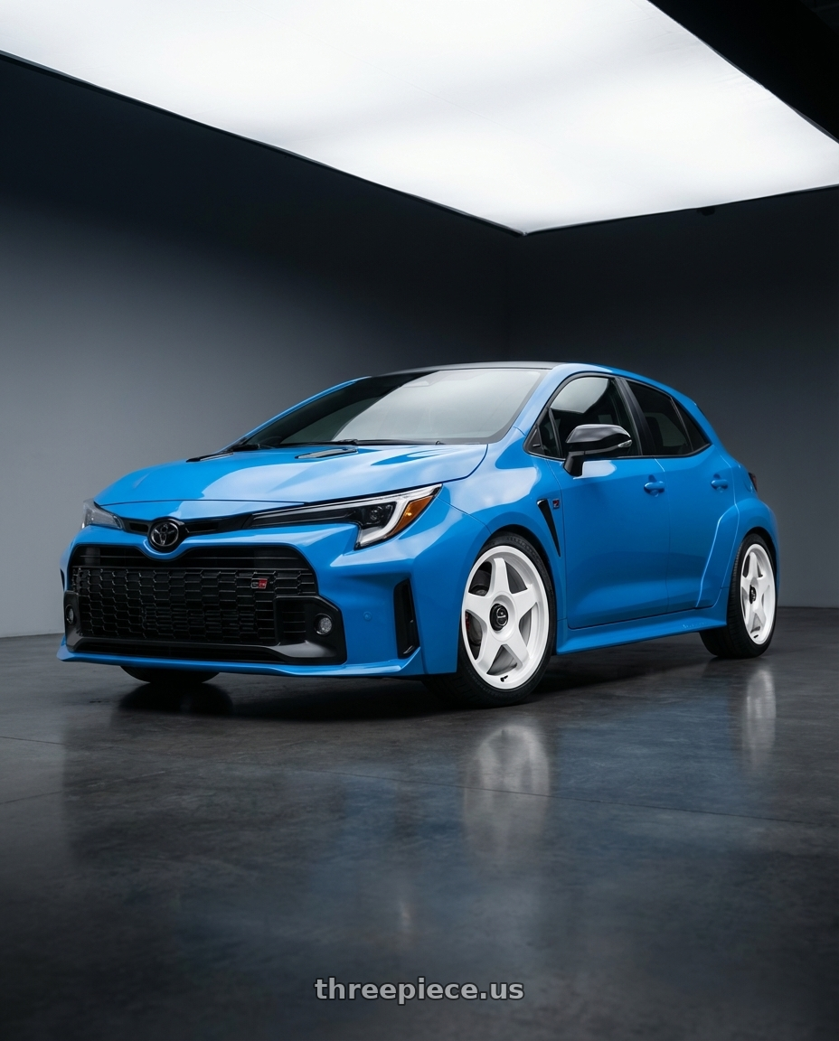 2024 Toyota GR Corolla with fifteen52 CHICANE 5x114.3 / 5x100 18x8.5 +35 RALLY WHITE (GLOSS WHITE) wheels