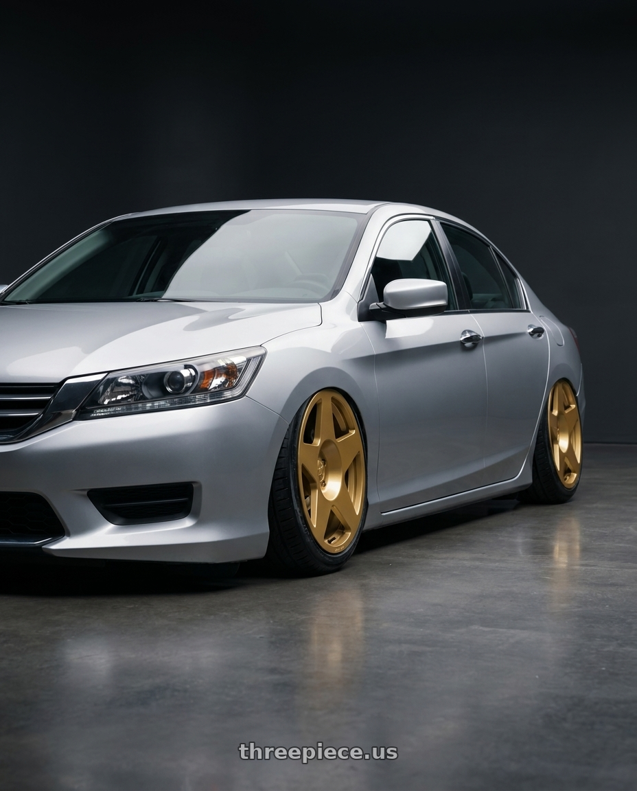 2014 Honda accord lx with fifteen52 TARMAC 5x114.3 18x8.5 +30 GOLD (GLOSS GOLD) wheels