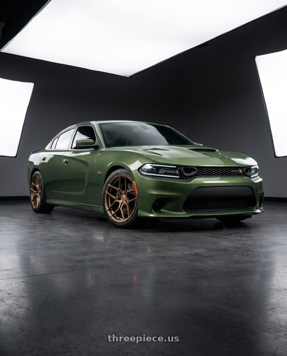 2020 Dodge charger Scatpack f8 with Rohana RFX11 5x115 22x10.5+18 Brushed Bronze wheels