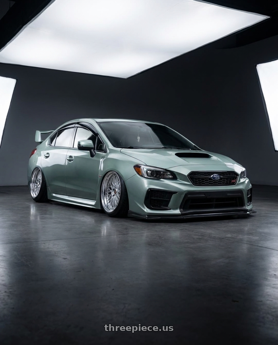2021 Subaru sti millennium jade with Work Vs-Xv 5x114.3 18x8.5+40 O Disk Silky Rich Silver wheels