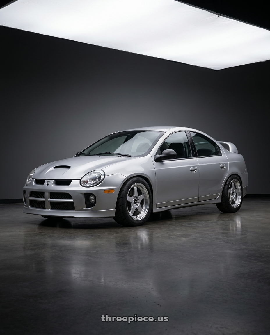 2004 Dodge Srt-4 with Vors SP1 5x100/5x114.3 18x8  +35 Silver Machine Face Lip wheels